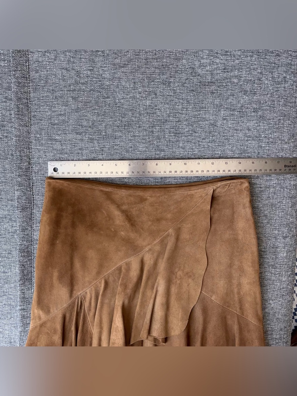 Ralph Lauren Black Label 100% Goat Suede Leather Ruffle Skirt Size 4 Italy - Picture 11 of 12